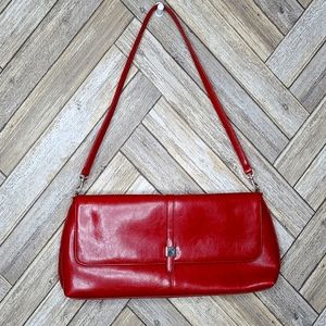 Vintage Gorgeous Red Leather Mint Condition Bag/Clutch bought at Proffitts